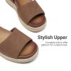 DREAM PAIRS Girls Platform Wedge Open Toe Espadrille Sandals with Buckle Ankle Strap for Little Kid/Big Kid(Brown)