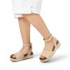 DREAM PAIRS Girls Platform Wedge Open Toe Espadrille Sandals with Buckle Ankle Strap for Little Kid/Big Kid(Nude)