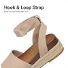 DREAM PAIRS Girls Platform Wedge Open Toe Espadrille Sandals with Buckle Ankle Strap for Little Kid/Big Kid(Nude)