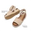 DREAM PAIRS Girls Platform Wedge Open Toe Espadrille Sandals with Buckle Ankle Strap for Little Kid/Big Kid(Nude)