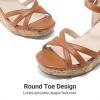 DREAM PAIRS Girls Wedge Sandals Flatform Open Toe Summer Platform Sandals Flower Wedding Party for Little Kid/Big Kid(All Brown)