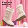 DREAM PAIRS Girl’s Winter Snow Boots Faux Fur Lined Mid Calf Shoes(Apricot)