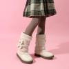 DREAM PAIRS Girl’s Winter Snow Boots Faux Fur Lined Mid Calf Shoes(Apricot)