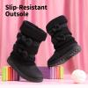 DREAM PAIRS Girl’s Winter Snow Boots Faux Fur Lined Mid Calf Shoes(Black)