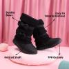 DREAM PAIRS Girl’s Winter Snow Boots Faux Fur Lined Mid Calf Shoes(Black)