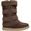 DREAM PAIRS Girl’s Winter Snow Boots Faux Fur Lined Mid Calf Shoes(Brown)