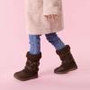DREAM PAIRS Girl’s Winter Snow Boots Faux Fur Lined Mid Calf Shoes(Brown)
