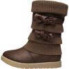 DREAM PAIRS Girl’s Winter Snow Boots Faux Fur Lined Mid Calf Shoes(Brown)