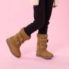 DREAM PAIRS Girl’s Winter Snow Boots Faux Fur Lined Mid Calf Shoes(Camel)