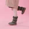 DREAM PAIRS Girl’s Winter Snow Boots Faux Fur Lined Mid Calf Shoes(Grey/Pu)