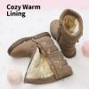 DREAM PAIRS Girl’s Winter Snow Boots Faux Fur Lined Mid Calf Shoes(Khaki)
