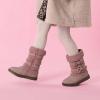 DREAM PAIRS Girl’s Winter Snow Boots Faux Fur Lined Mid Calf Shoes(Pink)