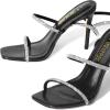 DREAM PAIRS High Heels Stilettos for Women – Strappy Gladiator Sexy Square Toe Open Toe Dressy Pumps Sandals(Black)