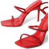 DREAM PAIRS High Heels Stilettos for Women – Strappy Gladiator Sexy Square Toe Open Toe Dressy Pumps Sandals(Red)