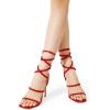 DREAM PAIRS High Heels Stilettos for Women – Strappy Gladiator Sexy Square Toe Open Toe Dressy Pumps Sandals(Red)