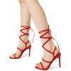 DREAM PAIRS High Heels Stilettos for Women – Strappy Gladiator Sexy Square Toe Open Toe Dressy Pumps Sandals(Red)