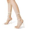 DREAM PAIRS High Heels Stilettos for Women – Strappy Gladiator Sexy Square Toe Open Toe Dressy Pumps Sandals(White)