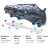 DREAM PAIRS Kids High-Speed Soccer Cleats with TPU Anti-Twist Plate Firm Ground Outdoor Athletic Sport Football Shoes(Dark Grey/Navy)