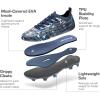 DREAM PAIRS Kids High-Speed Soccer Cleats with TPU Anti-Twist Plate Firm Ground Outdoor Athletic Sport Football Shoes(Dark Grey/Navy)