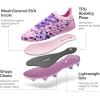 DREAM PAIRS Kids High-Speed Soccer Cleats with TPU Anti-Twist Plate Firm Ground Outdoor Athletic Sport Football Shoes(Pink/Purple)