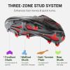 DREAM PAIRS Kids Multi Ground Soccer Cleats with High-Speed Anti-Twist TPU Plate Athletic Football Shoes for Little/Big Kids(Black/Red)