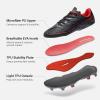 DREAM PAIRS Kids Multi Ground Soccer Cleats with High-Speed Anti-Twist TPU Plate Athletic Football Shoes for Little/Big Kids(Black/Red)