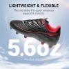 DREAM PAIRS Kids Multi Ground Soccer Cleats with High-Speed Anti-Twist TPU Plate Athletic Football Shoes for Little/Big Kids(Black/Red)