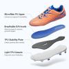 DREAM PAIRS Kids Multi Ground Soccer Cleats with High-Speed Anti-Twist TPU Plate Athletic Football Shoes for Little/Big Kids(Orange)