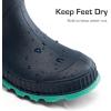 DREAM PAIRS Kids Rain Boots Easy-On Lightweight Non-Slip Outsole for Boys & Girls Outdoor Rainy Day Play(Navy/Green)