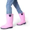 DREAM PAIRS Kids Rain Boots Easy-On Lightweight Non-Slip Outsole for Boys & Girls Outdoor Rainy Day Play(Pink)