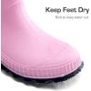 DREAM PAIRS Kids Rain Boots Easy-On Lightweight Non-Slip Outsole for Boys & Girls Outdoor Rainy Day Play(Pink)