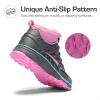 DREAM PAIRS Kids Shoes Hiking Boots Boys Girls High-Top Shoes Outdoors DuraPlay Lace-Up Lightweight Hiking Sneakers(Gray/Pink/Light Blue)