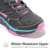 DREAM PAIRS Kids Shoes Hiking Boots Boys Girls High-Top Shoes Outdoors DuraPlay Lace-Up Lightweight Hiking Sneakers(Gray/Pink/Light Blue)