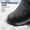DREAM PAIRS Kids’ Waterproof Snow Boots with Hook and Loop Mid Calf Faux Fur Lining Winter Boots(Camouflage/Gray)