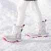 DREAM PAIRS Kids’ Waterproof Snow Boots with Hook and Loop Mid Calf Faux Fur Lining Winter Boots(Gray/White/Red)