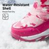 DREAM PAIRS Kids’ Waterproof Snow Boots with Hook and Loop Mid Calf Faux Fur Lining Winter Boots(Rose Red)