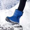 DREAM PAIRS Kids’ Waterproof Snow Boots with Hook and Loop Mid Calf Faux Fur Lining Winter Boots(Royal Blue)