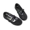 DREAM PAIRS Toddler Girls Dress Shoes Mary Jane Ballet Flats, Flower Girl Shoes with Rhinestone, Slip-on Toddler Mary Jane Flats(Black/Glitter)