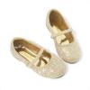 DREAM PAIRS Toddler Girls Dress Shoes Mary Jane Ballet Flats, Flower Girl Shoes with Rhinestone, Slip-on Toddler Mary Jane Flats(Muy-shine-gold Glitter)