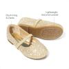 DREAM PAIRS Toddler Girls Dress Shoes Mary Jane Ballet Flats, Flower Girl Shoes with Rhinestone, Slip-on Toddler Mary Jane Flats(Muy-shine-gold Glitter)