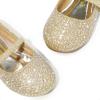 DREAM PAIRS Toddler Girls Dress Shoes Mary Jane Ballet Flats, Flower Girl Shoes with Rhinestone, Slip-on Toddler Mary Jane Flats(Muy-shine-gold Glitter)