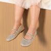 DREAM PAIRS Toddler Girls Dress Shoes Mary Jane Ballet Flats, Flower Girl Shoes with Rhinestone, Slip-on Toddler Mary Jane Flats(Muy-shine-gold Glitter)