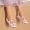 DREAM PAIRS Toddler Girls Dress Shoes Mary Jane Ballet Flats, Flower Girl Shoes with Rhinestone, Slip-on Toddler Mary Jane Flats(Pink/Suede)