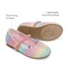 DREAM PAIRS Toddler Girls Dress Shoes Mary Jane Ballet Flats, Flower Girl Shoes with Rhinestone, Slip-on Toddler Mary Jane Flats(Rainbow)
