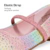 DREAM PAIRS Toddler Girls Dress Shoes Mary Jane Ballet Flats, Flower Girl Shoes with Rhinestone, Slip-on Toddler Mary Jane Flats(Rainbow)