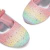 DREAM PAIRS Toddler Girls Dress Shoes Mary Jane Ballet Flats, Flower Girl Shoes with Rhinestone, Slip-on Toddler Mary Jane Flats(Rainbow)
