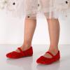 DREAM PAIRS Toddler Girls Dress Shoes Mary Jane Ballet Flats, Flower Girl Shoes with Rhinestone, Slip-on Toddler Mary Jane Flats(Red/Suede)