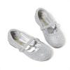 DREAM PAIRS Toddler Girls Dress Shoes Mary Jane Ballet Flats, Flower Girl Shoes with Rhinestone, Slip-on Toddler Mary Jane Flats(Silver/Glitter)