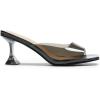 DREAM PAIRS Women’s Clear Heeled Sandals Square Toe Transparent Stiletto Mules Slip on Wedding Dress Shoes(All Black-clear)