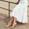 DREAM PAIRS Women’s Clear Heeled Sandals Square Toe Transparent Stiletto Mules Slip on Wedding Dress Shoes(All Nude-clear)